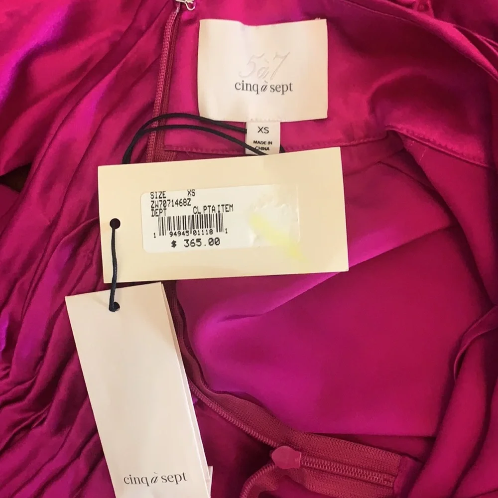Cinq a Sept Jacqueline fuchsia silk blouse XS NWT - Picture 7 of 7